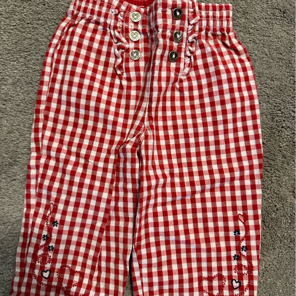 Jeans Red and White Gingham size 12 months by Faded Glory